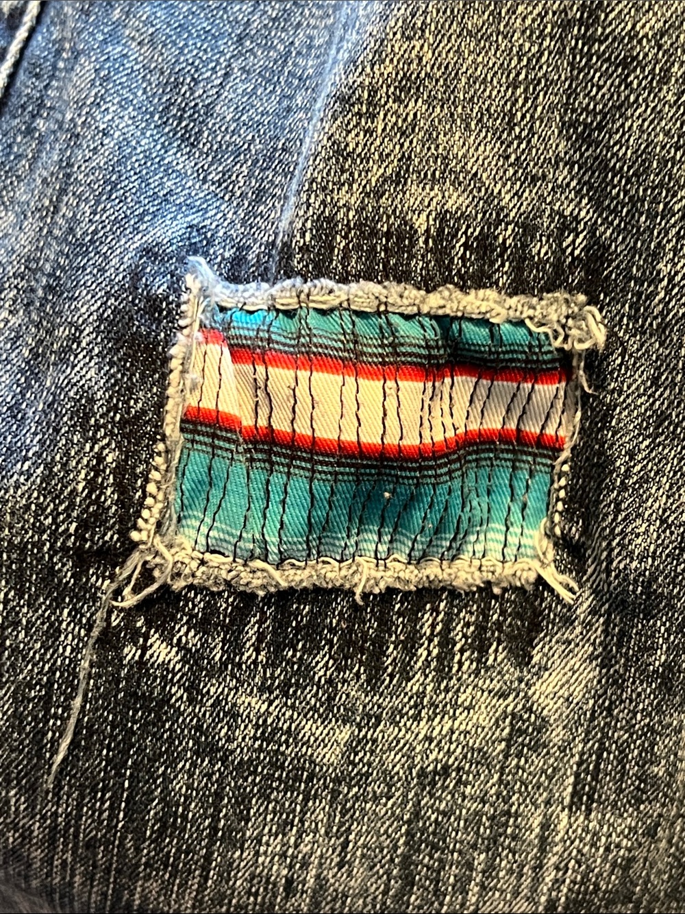 Cowgirl Tuff Serape Soul Dark Wash Straight Jeans Size 32X35 - Picture 12 of 14